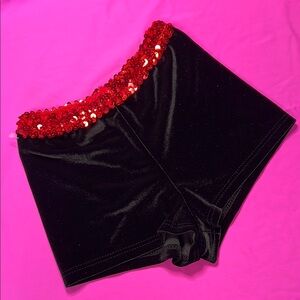 Lush!! Velvet/Sequins Tap/Jazz Dance Costume Shorts M/C NWOT